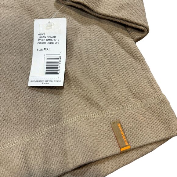 DKNY Hoodie Men's 2XL Beige 100% Cotton Long Sleeve Hooded Pullover Performance - Picture 3 of 11
